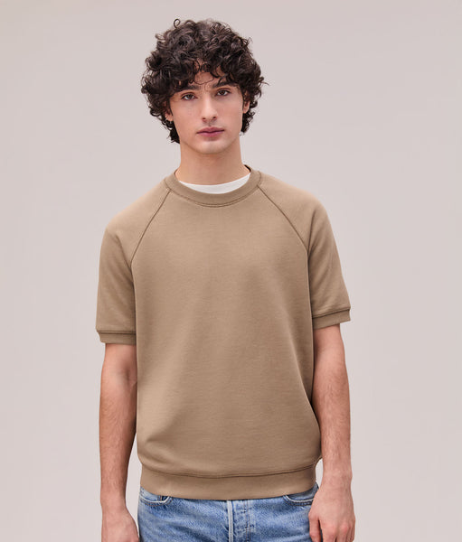 Mens Recycled Fleece Raglan Sweatshirt - Recycled Fleece - Mineral