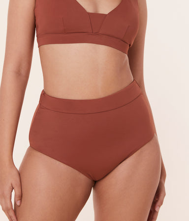 Wide Band High Waist Bikini Bottom Eco Nylon Sequoia