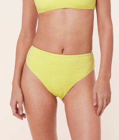 90s High Waist Bikini Bottom Floral Lace Limeade