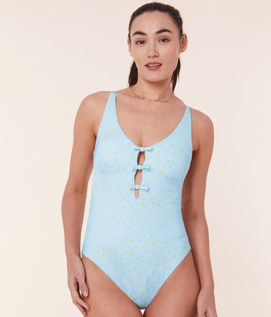 Mana One Piece Satin Powder Ditsy Bloom Long Torso