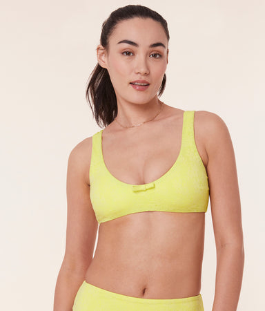 Delray Bikini Top Floral Lace Limeade