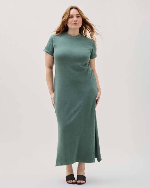 RicherPoorer Relaxed Tee Dress In Sage Leaf M