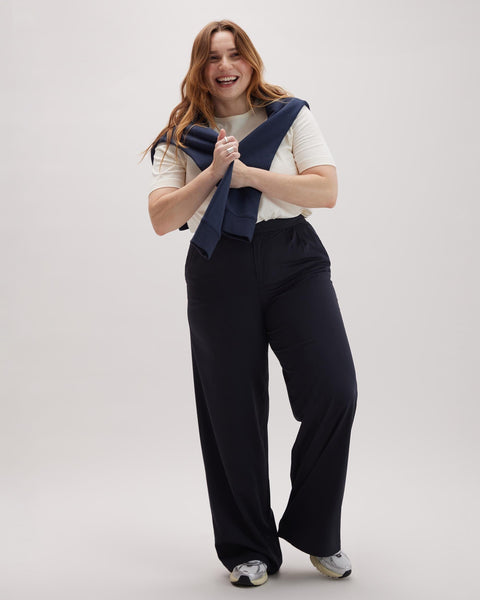 Womens Sophia Fluid Wide Leg Trouser - Polyester Modal Twill