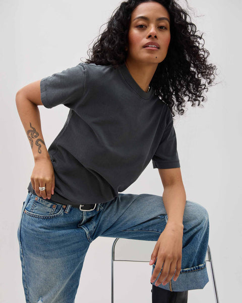 Urban Classics Women's Short Pigment Dye Tee - Cut Sleeve Oversized T-Shirt - View #9