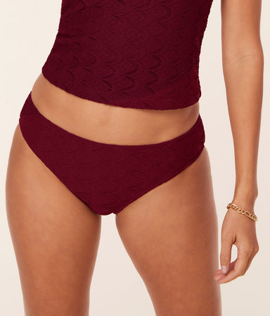 Classic Bikini Bottom Scallop Crochet Syrah