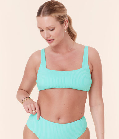 Rye Bikini Top Wide Rib Opal