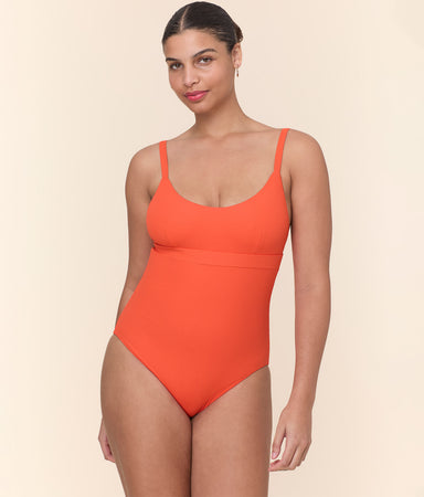 Honolulu One Piece Eco Ribbed Vermillion Long Torso