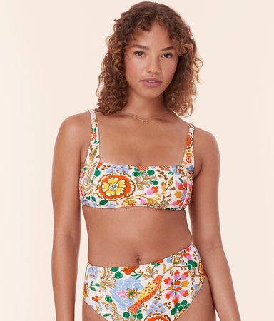 Havana Bikini Top Eco Nylon Bird Floral