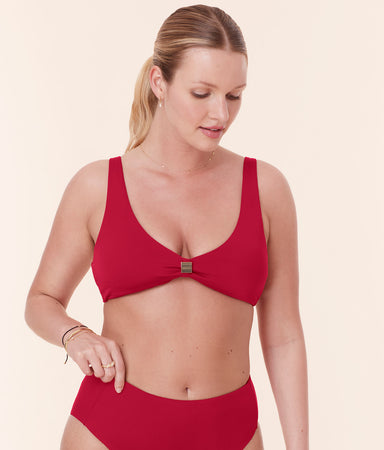 Dalia Bikini Top Eco Nylon Garnet