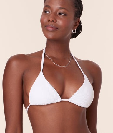 String Bikini Top Eco Ribbed