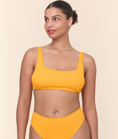Rye Bikini Top Wide Rib Tangerine
