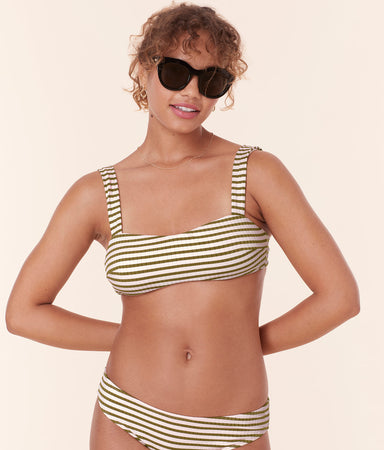 Kalama Bikini Top Striped Rib Iguana