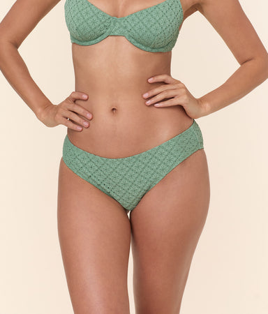 Classic Bikini Bottom Eyelet Eucalyptus