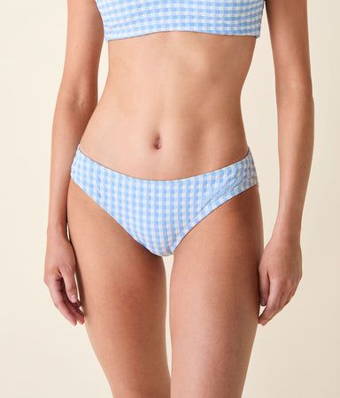 Classic Bikini Bottom Crinkle Gingham Sky Gingham