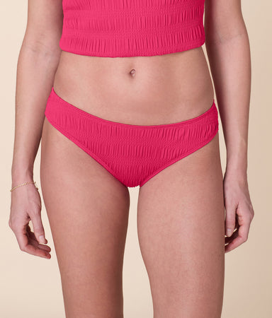 Classic Bikini Bottom Smocked Bright Begonia
