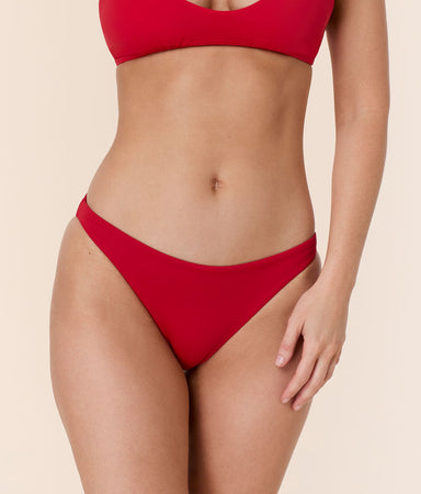 Cheeky Bikini Bottom Flat Cherry Red